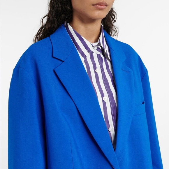 The Frankie Shop Oversized Bea Blazer Royal Blue Medium - Picture 3 of 10